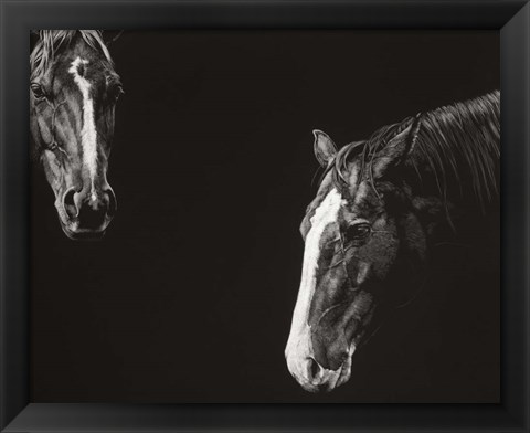 Framed Cowboy Scratchboard III Print