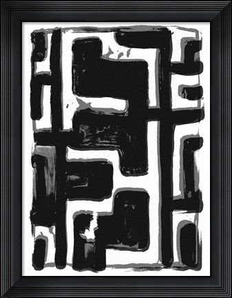 Framed African Textile Woodcut III Print