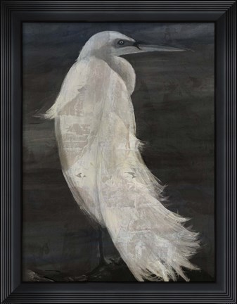 Framed Textured Egret II Print