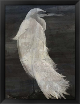 Framed Textured Egret II Print