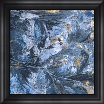 Framed Gilded Indigo I Print