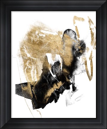 Framed Black &amp; Gold Splash I Print