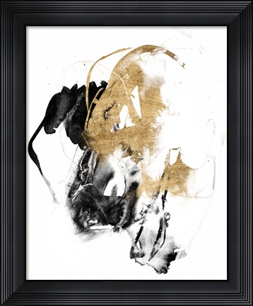 Framed Black &amp; Gold Splash II Print