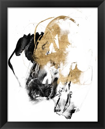 Framed Black &amp; Gold Splash II Print