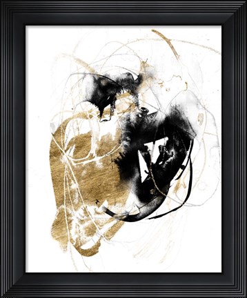 Framed Black &amp; Gold Splash III Print