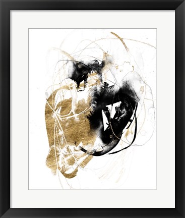 Framed Black &amp; Gold Splash III Print