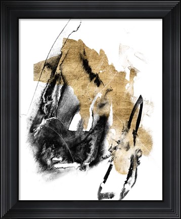 Framed Black &amp; Gold Splash IV Print