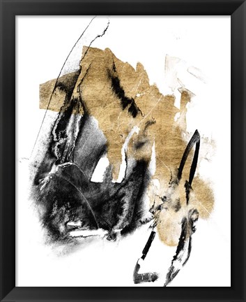 Framed Black &amp; Gold Splash IV Print