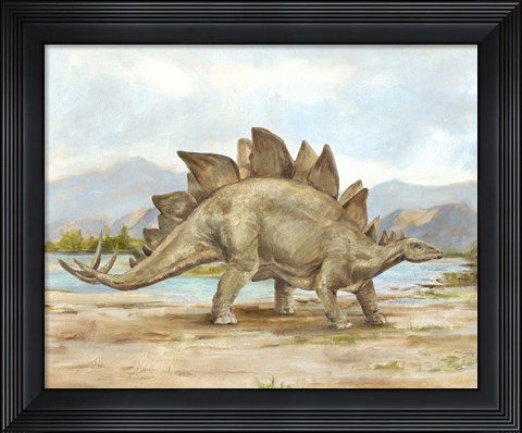 Framed Dinosaur Illustration I Print