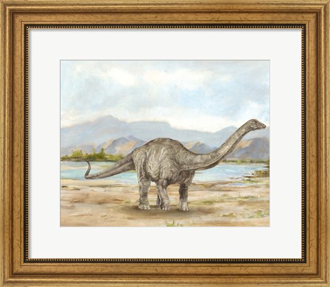 Framed Dinosaur Illustration V Print