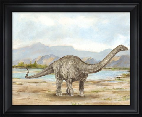 Framed Dinosaur Illustration V Print