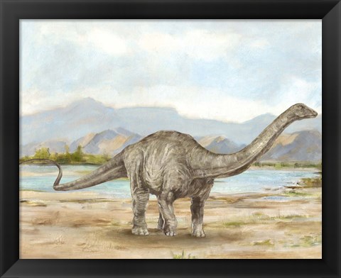 Framed Dinosaur Illustration V Print