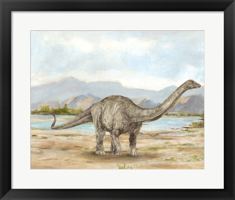 Framed Dinosaur Illustration V Print