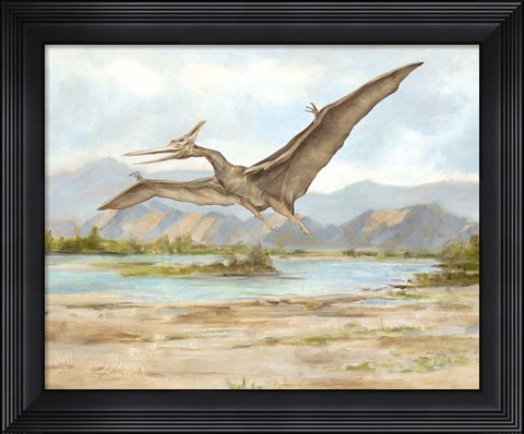 Framed Dinosaur Illustration VI Print