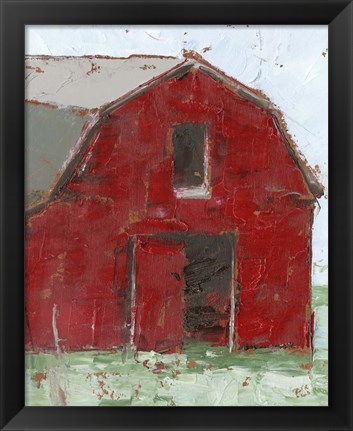 Framed Big Red Barn I Print