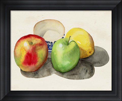 Framed Still Life with Apples &amp; Lemon II Print