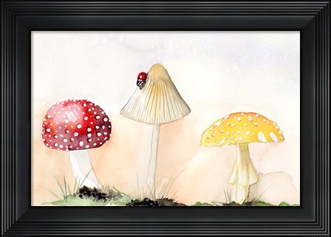 Framed Faerie Mushrooms I Print