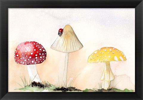 Framed Faerie Mushrooms I Print