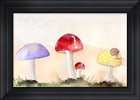 Framed Faerie Mushrooms II Print