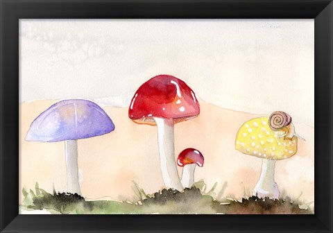 Framed Faerie Mushrooms II Print