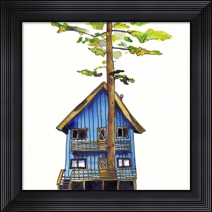 Framed Rad Cabin I Print