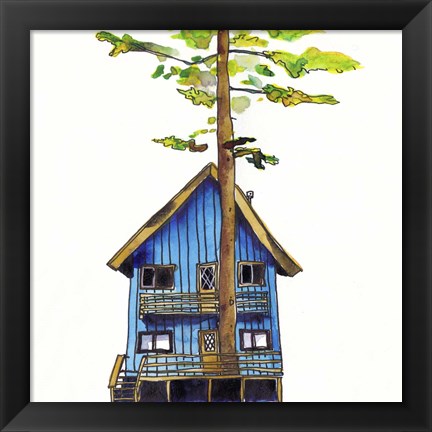 Framed Rad Cabin I Print
