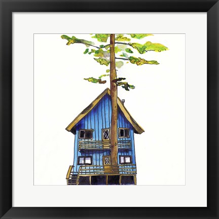 Framed Rad Cabin I Print