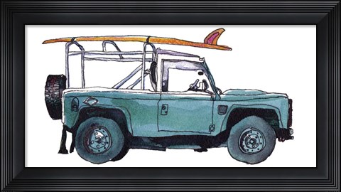 Framed Surf Car I Print