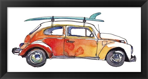 Framed Surf Car V Print