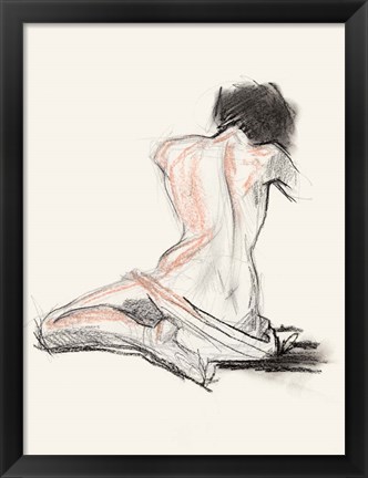 Framed Figure Gesture I Print