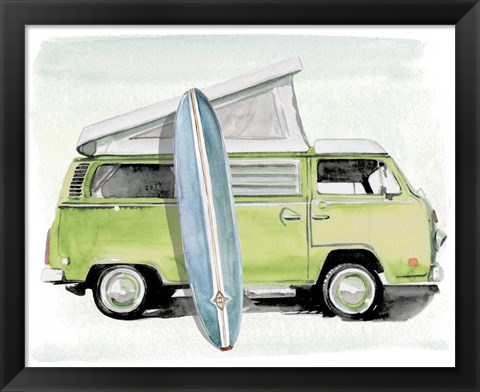 Framed Surf Wagon I Print