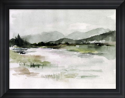 Framed Lake Mist I Print
