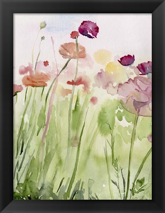 Framed Among the Watercolor Wildflowers I Print