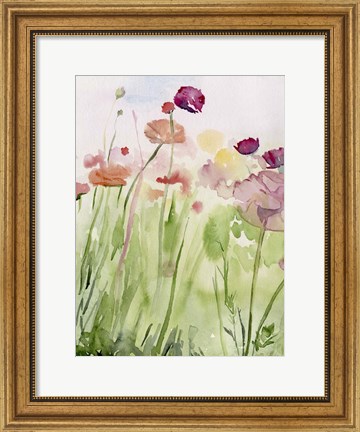 Framed Among the Watercolor Wildflowers I Print