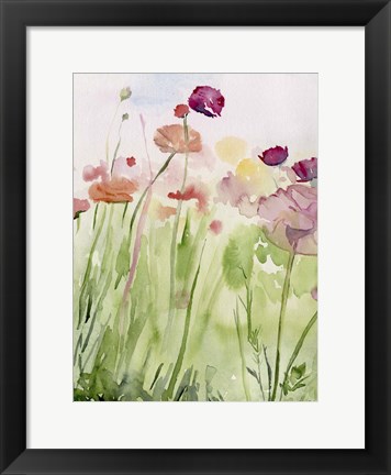 Framed Among the Watercolor Wildflowers I Print