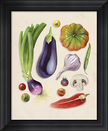 Framed Vegetable Garden I Print