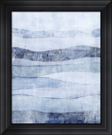 Framed White Out in Blue II Print