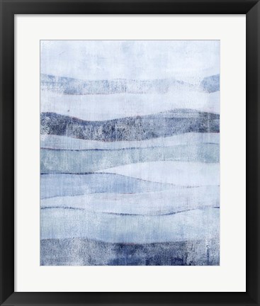 Framed White Out in Blue II Print
