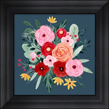 Framed Sweet Hearts Bouquet I Print