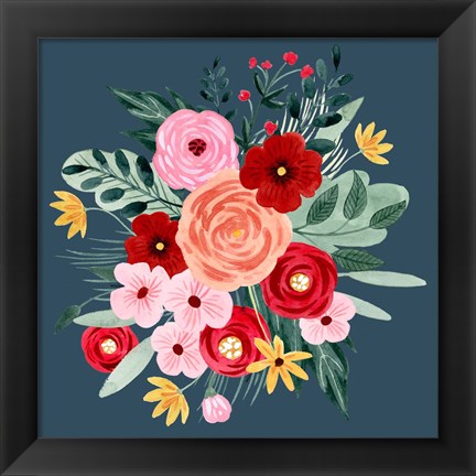 Framed Sweet Hearts Bouquet II Print