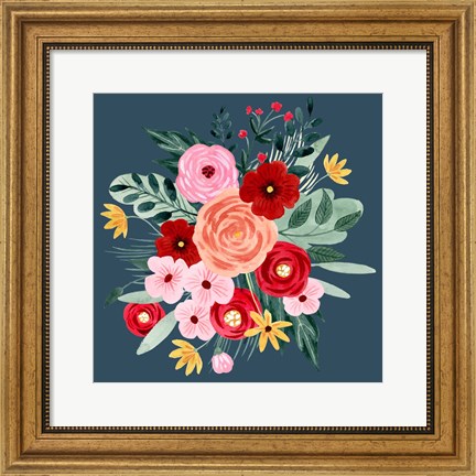 Framed Sweet Hearts Bouquet II Print