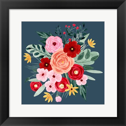 Framed Sweet Hearts Bouquet II Print