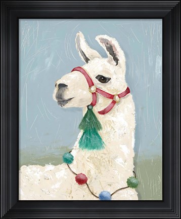 Framed Painted Llama I Print