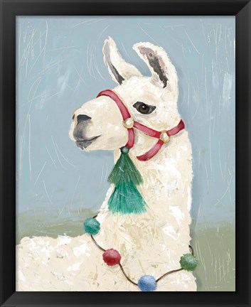 Framed Painted Llama I Print