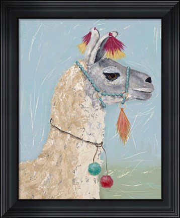 Framed Painted Llama II Print