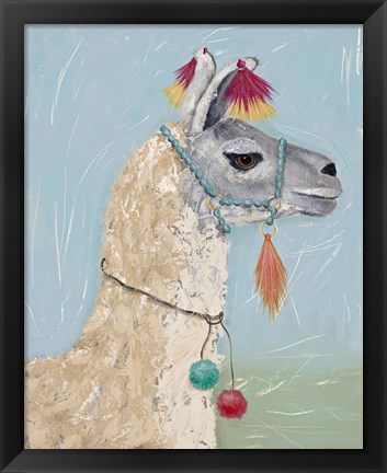 Framed Painted Llama II Print