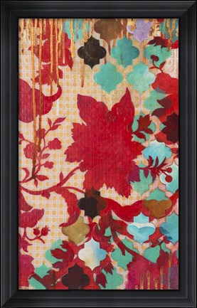 Framed Red &amp; Teal Gilded Age I Print