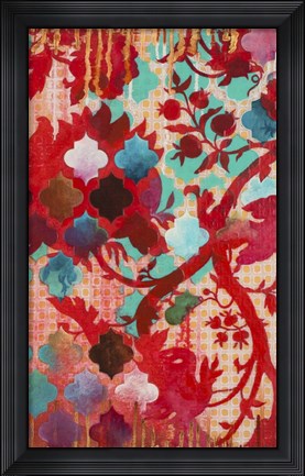 Framed Red &amp; Teal Gilded Age II Print