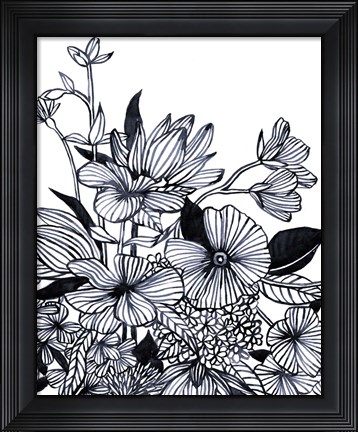 Framed Wildflower Tangle I Print