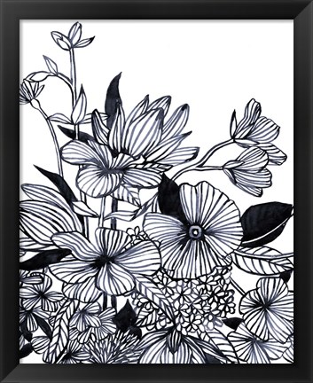 Framed Wildflower Tangle I Print
